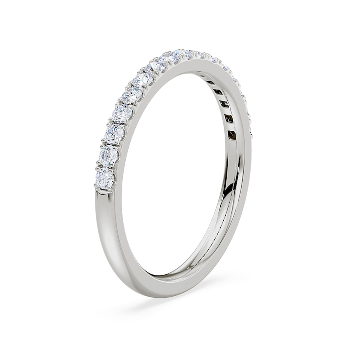 Royal Asscher Platinum Round Cut 0.43cttw Diamond Half Wedding Band