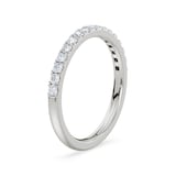 Royal Asscher Platinum Round Cut 0.43cttw Diamond Half Wedding Band