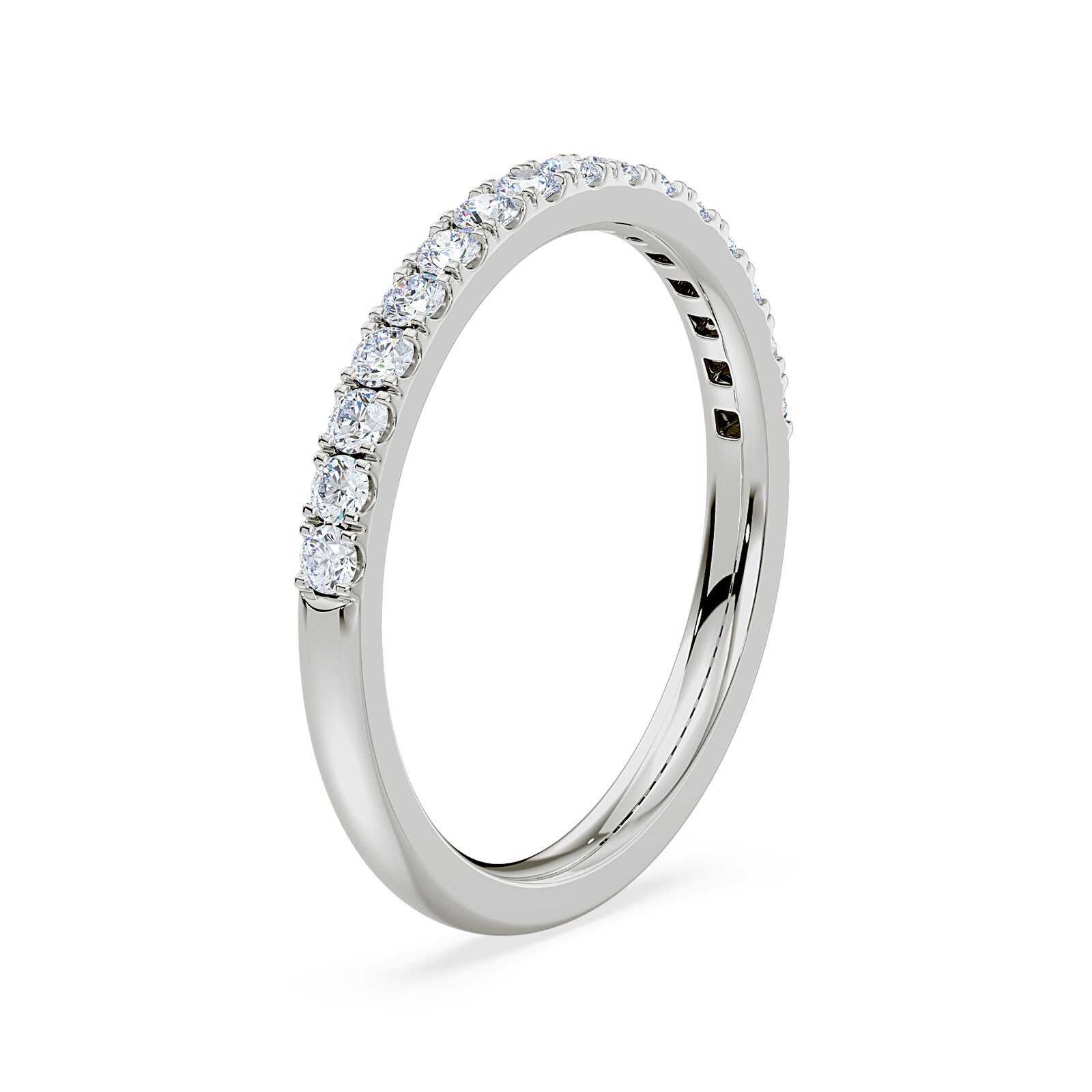 Royal Asscher Platinum Round Cut 0.43cttw Diamond Half Wedding Band
