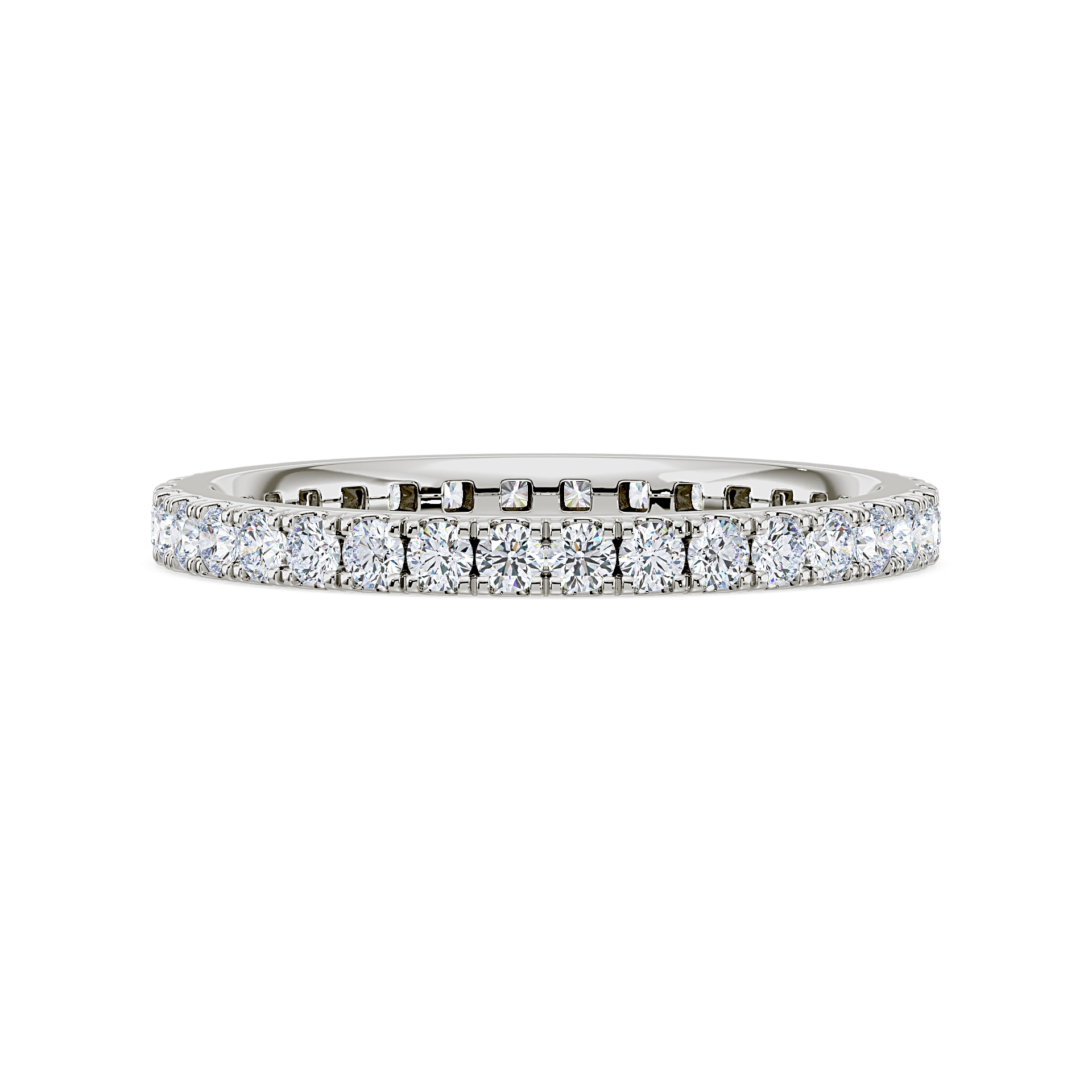 Royal Asscher Platinum Round Cut 0.68cttw Diamond Full Wedding Band