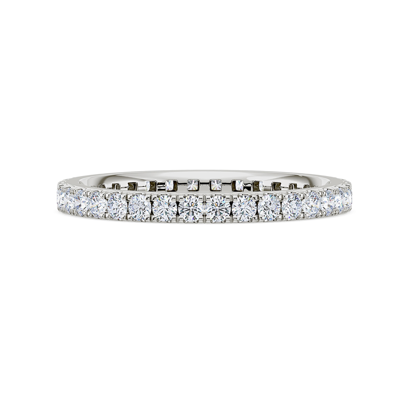 Royal Asscher Platinum Round Cut 0.68cttw Diamond Full Wedding Band