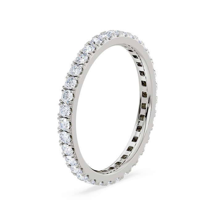 Royal Asscher Platinum Round Cut 0.68cttw Diamond Full Wedding Band