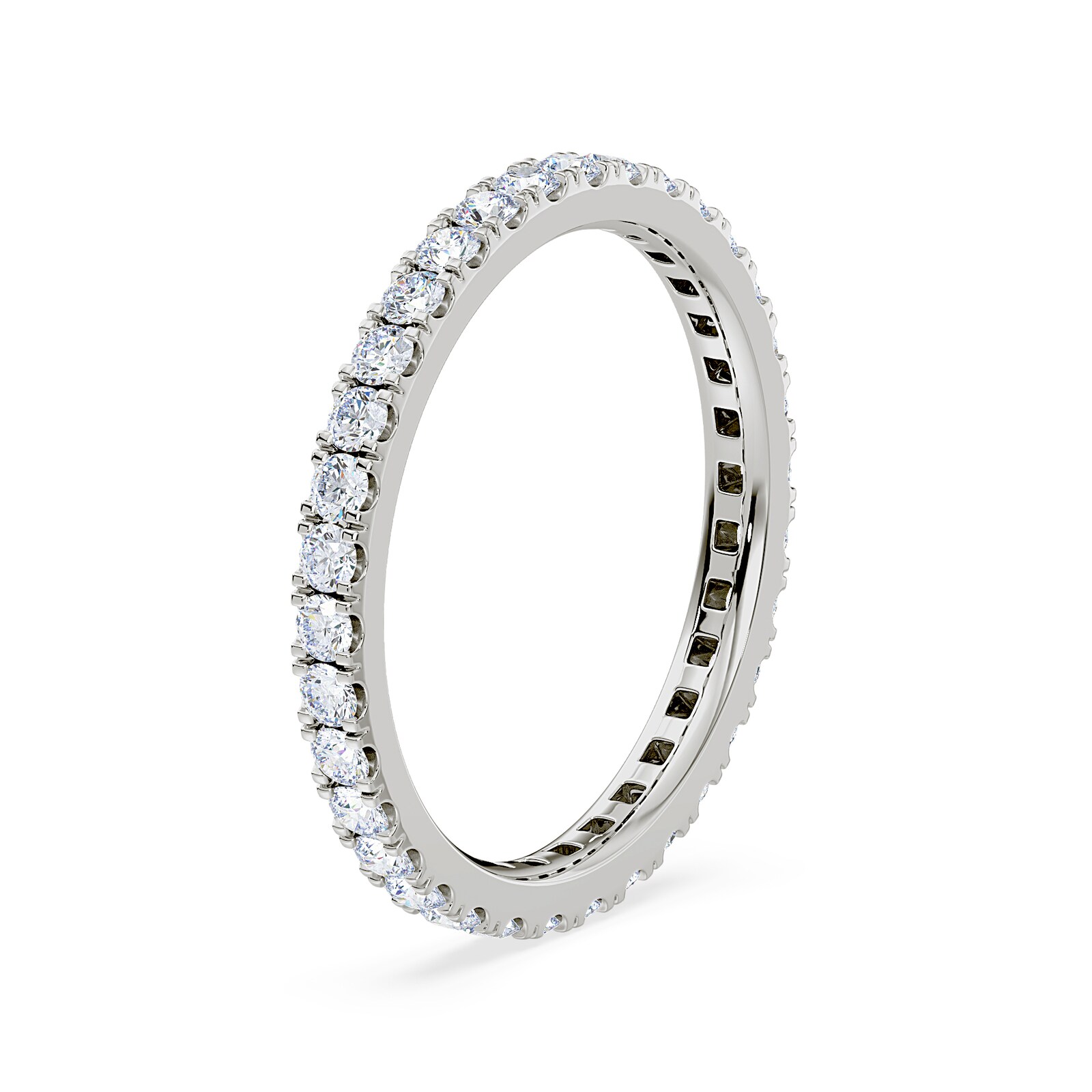 Royal Asscher Platinum Round Cut 0.68cttw Diamond Full Wedding Band