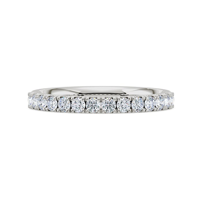 Royal Asscher Platinum Round Cut 0.41cttw Diamond Half Wedding Band