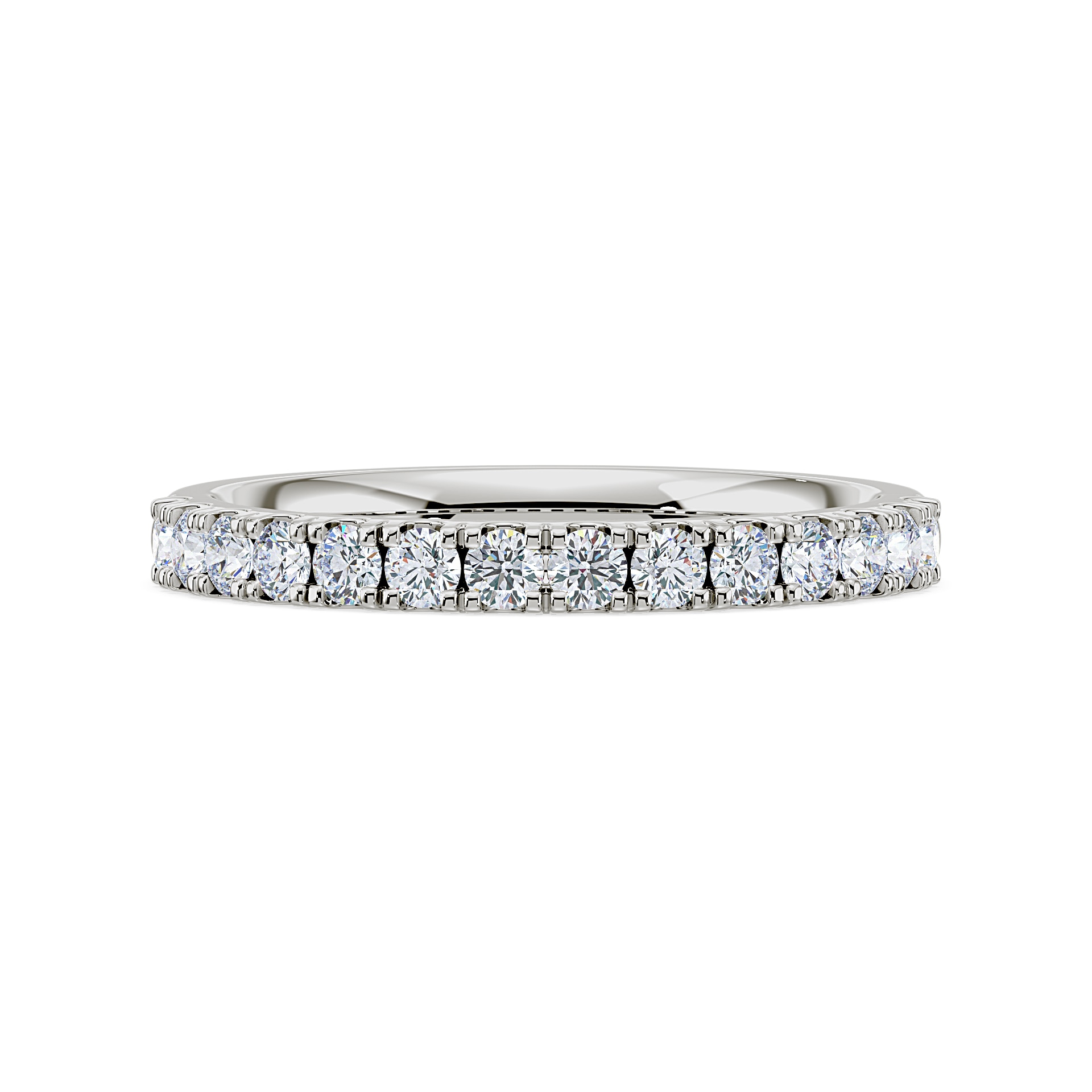 Royal Asscher Platinum Round Cut 0.41cttw Diamond Half Wedding Band