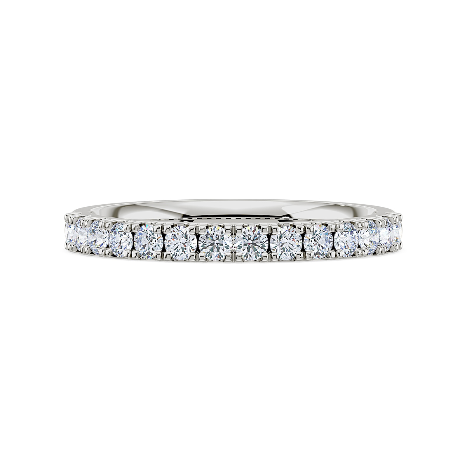 Royal Asscher Platinum Round Cut 0.41cttw Diamond Half Wedding Band