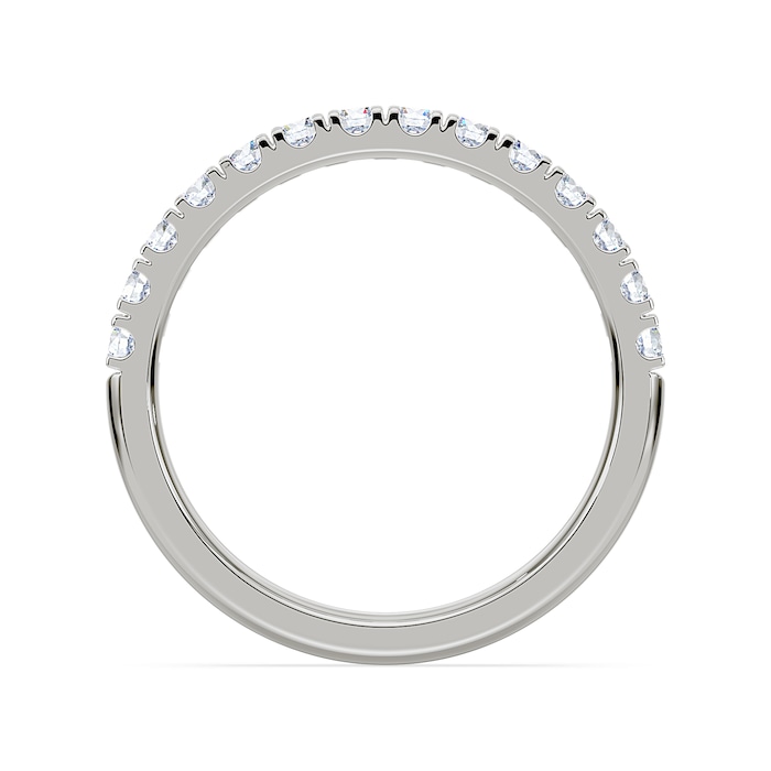 Royal Asscher Platinum Round Cut 0.41cttw Diamond Half Wedding Band