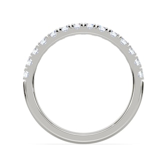 Royal Asscher Platinum Round Cut 0.41cttw Diamond Half Wedding Band