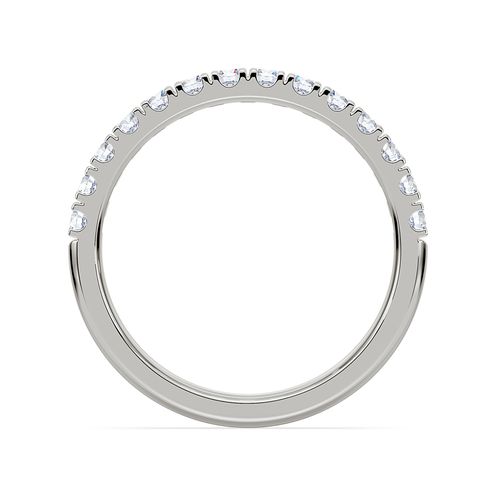 Royal Asscher Platinum Round Cut 0.41cttw Diamond Half Wedding Band