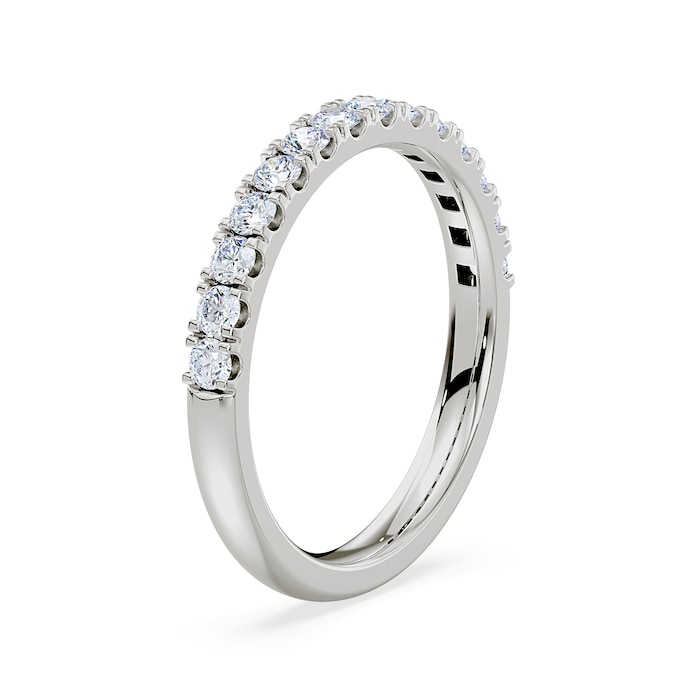 Royal Asscher Platinum Round Cut 0.41cttw Diamond Half Wedding Band
