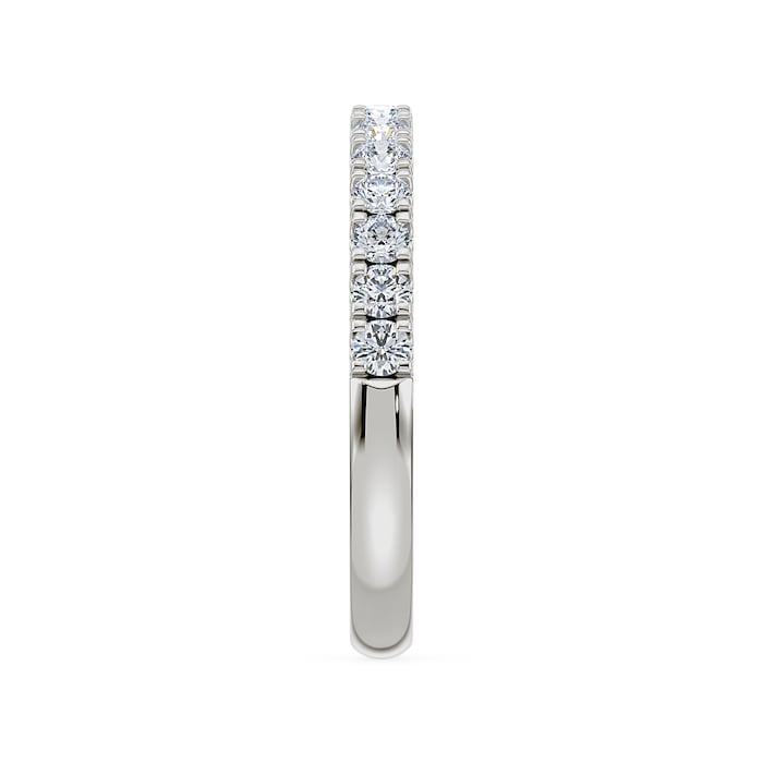 Royal Asscher Platinum Round Cut 0.41cttw Diamond Half Wedding Band
