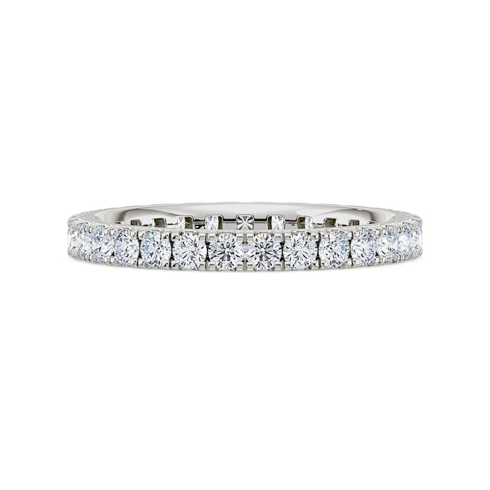 Royal Asscher Platinum Round Cut 0.81cttw Diamond Full Wedding Band