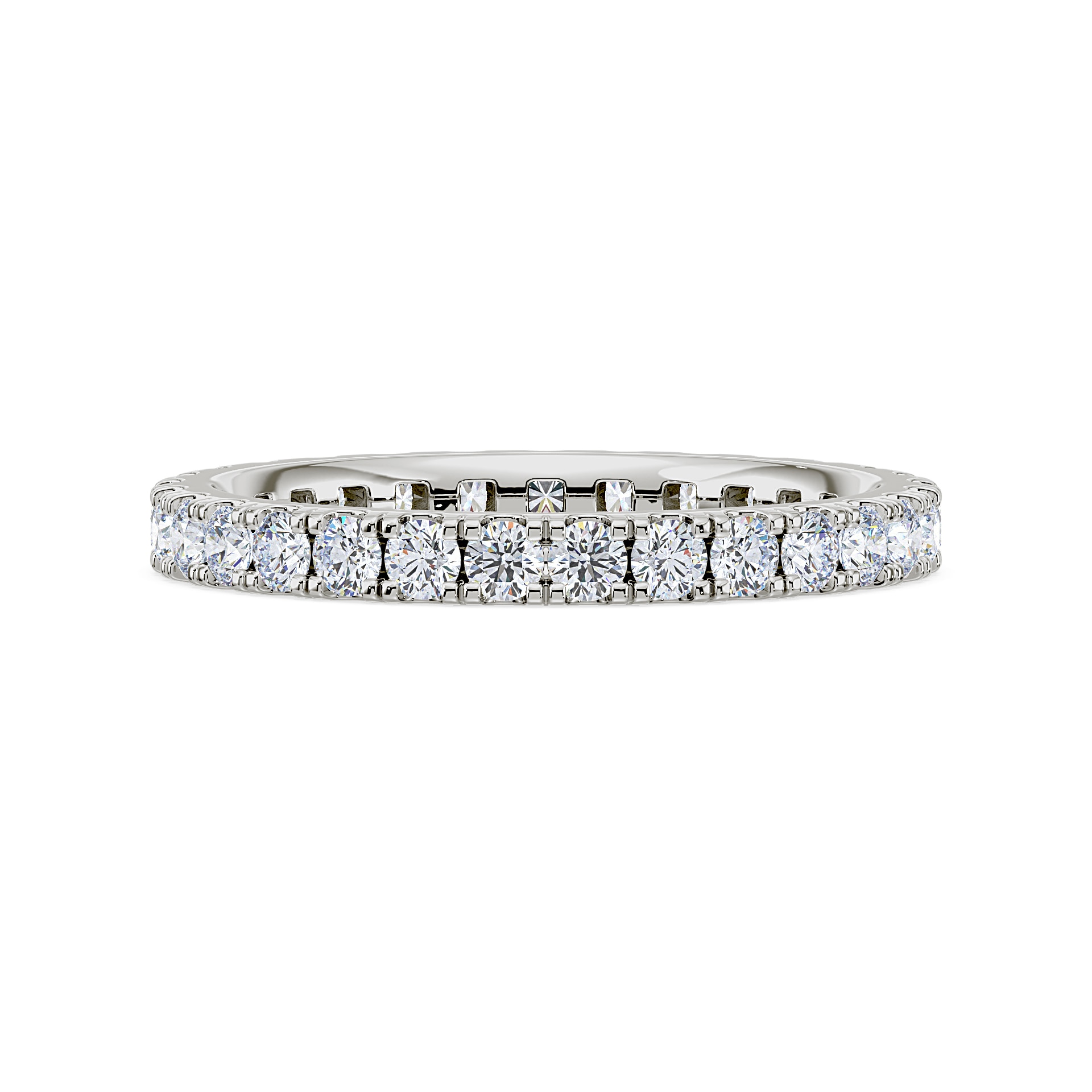 Royal Asscher Platinum Round Cut 0.81cttw Diamond Full Wedding Band