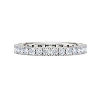 Royal Asscher Platinum Round Cut 0.81cttw Diamond Full Wedding Band