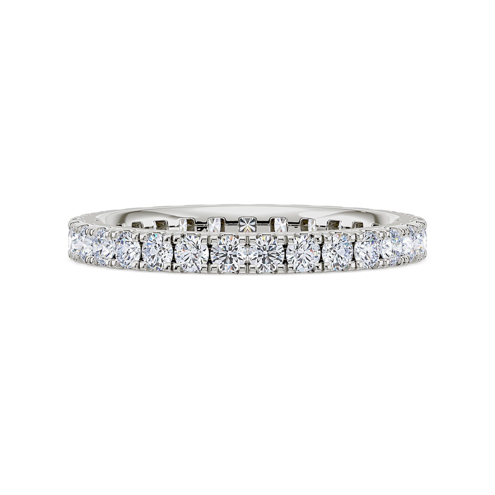Royal Asscher Platinum Round Cut 0.81cttw Diamond Full Wedding Band
