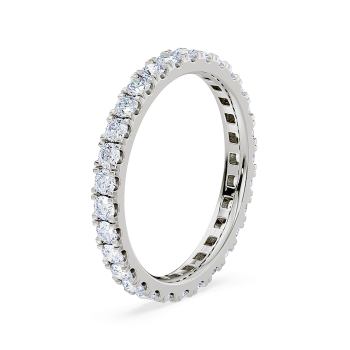 Royal Asscher Platinum Round Cut 0.81cttw Diamond Full Wedding Band