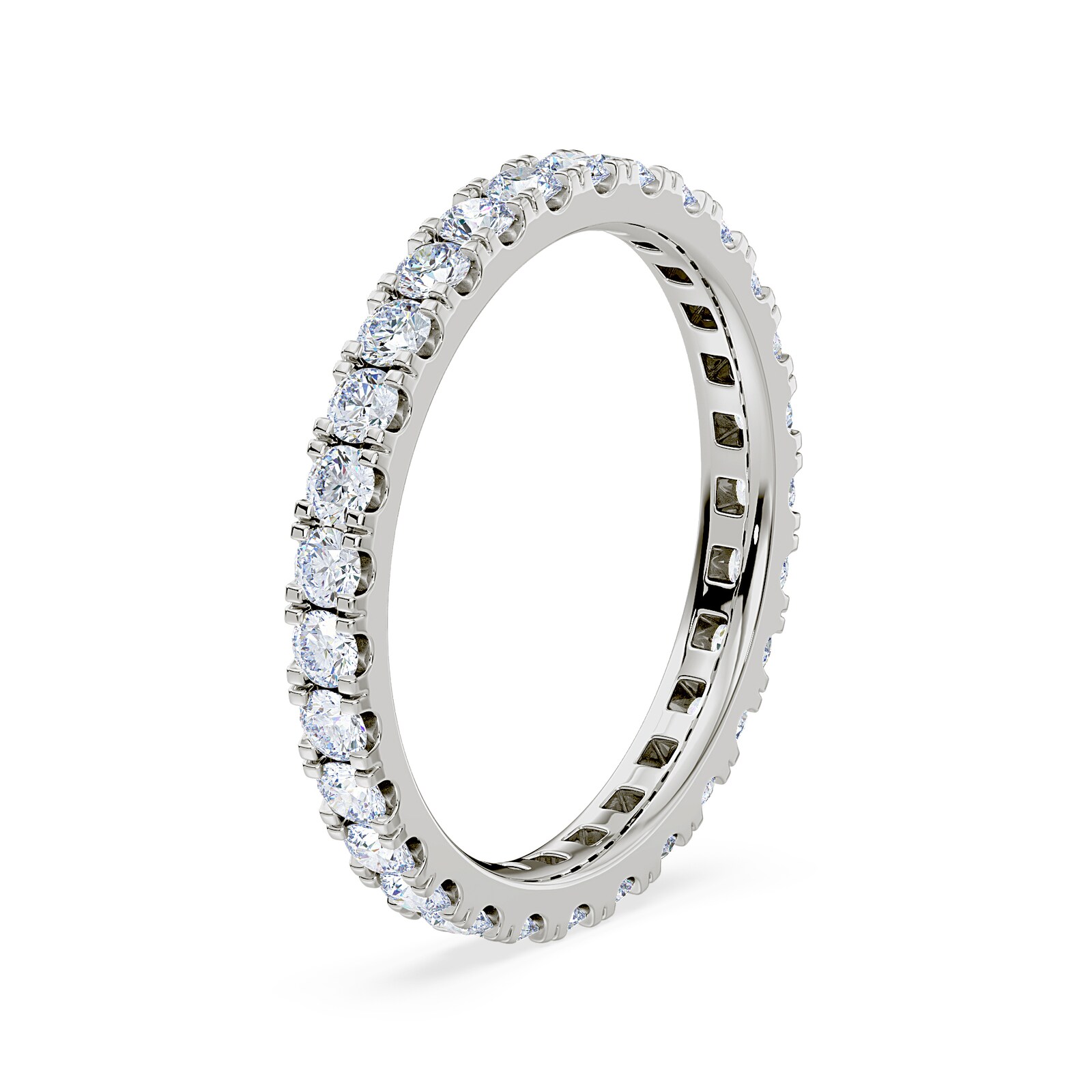 Royal Asscher Platinum Round Cut 0.81cttw Diamond Full Wedding Band