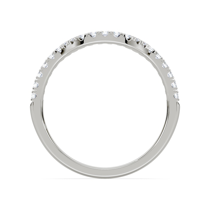 Royal Asscher Platinum Round Cut 0.24cttw Diamond Half Shaped Wedding Band