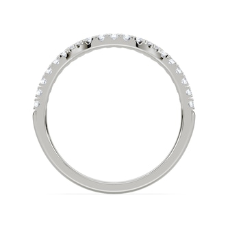 Royal Asscher Platinum Round Cut 0.24cttw Diamond Half Shaped Wedding Band