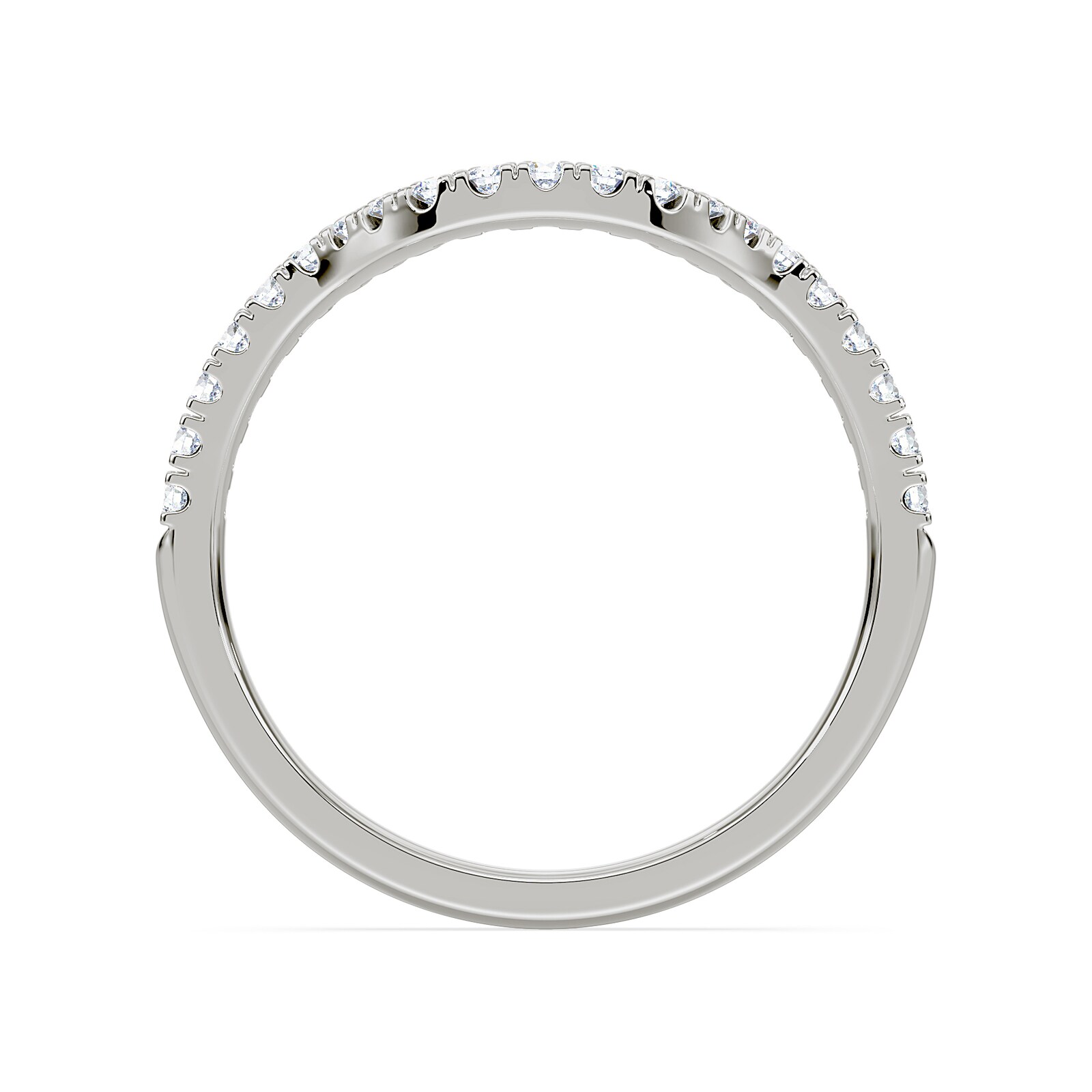 Royal Asscher Platinum Round Cut 0.24cttw Diamond Half Shaped Wedding Band