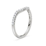 Royal Asscher Platinum Round Cut 0.24cttw Diamond Half Shaped Wedding Band