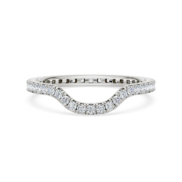 Royal Asscher Platinum Round Cut 0.48cttw Diamond Full Shaped Wedding Band