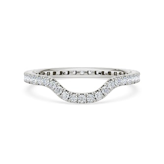 Royal Asscher Platinum Round Cut 0.48cttw Diamond Full Shaped Wedding Band