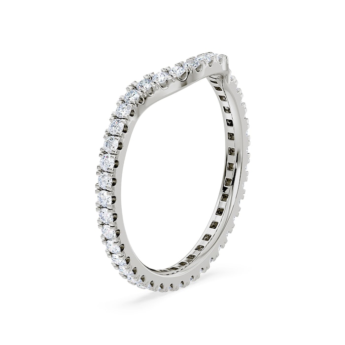 Royal Asscher Platinum Round Cut 0.48cttw Diamond Full Shaped Wedding Band