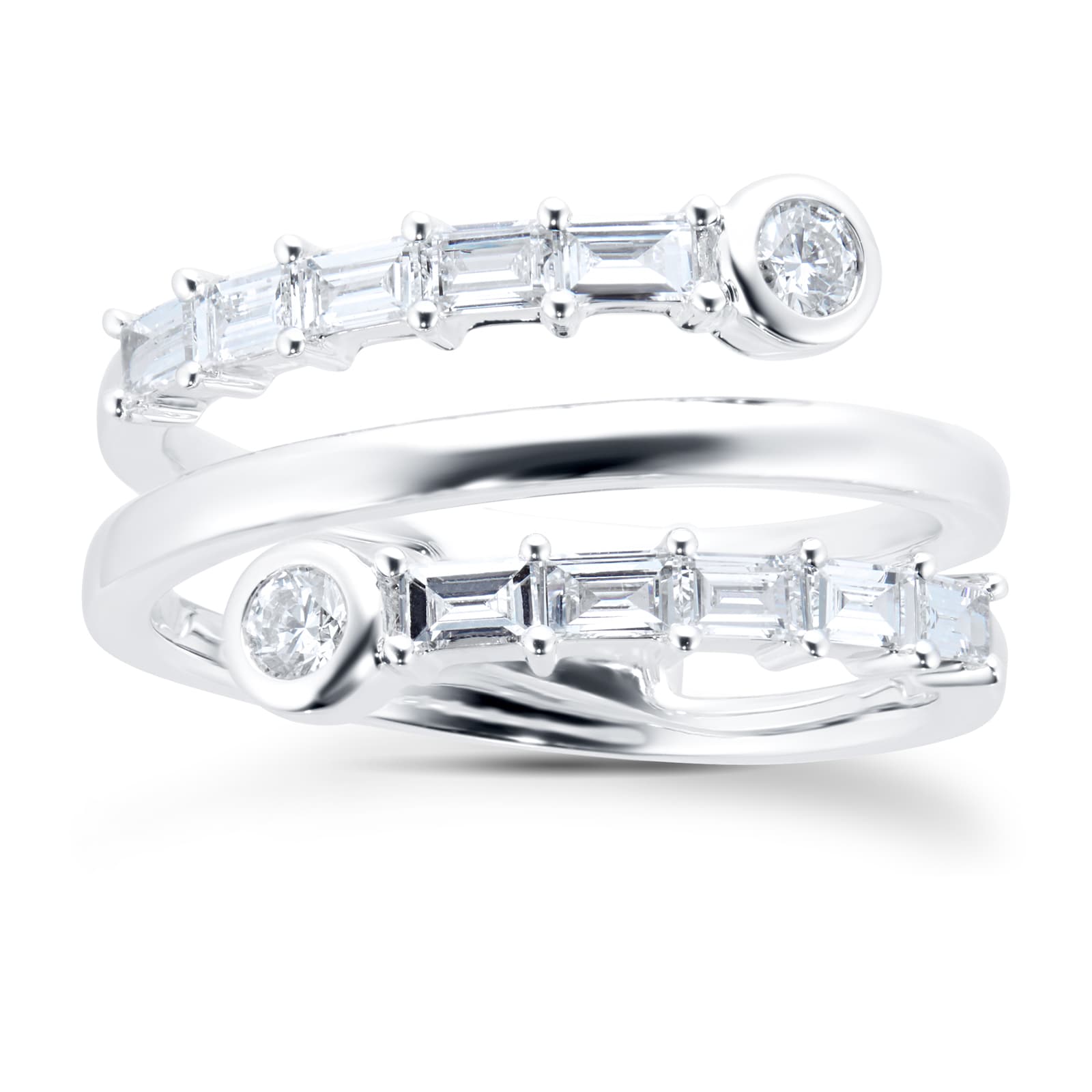 Mayors 18k White Gold 0.54cttw Diamond Geometric Arts Fashion Ring Mayors 18k White Gold 0.54cttw Diamond Geometric Arts Fashion Ring