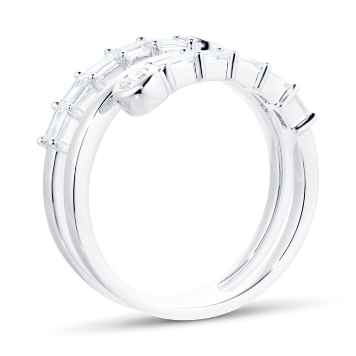 Mayors 18k White Gold 0.54cttw Diamond Geometric Arts Fashion Ring