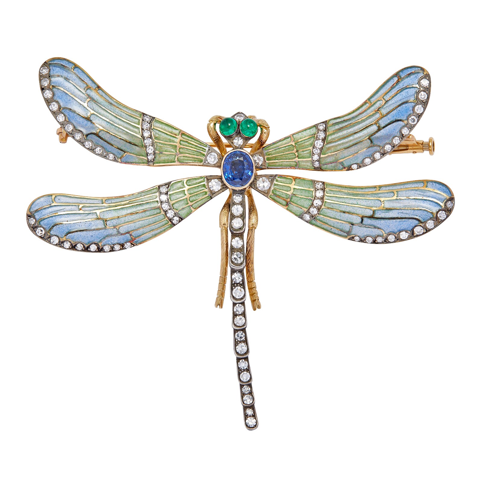 Betteridge 18k Yellow Gold 1.14cttw Diamond and Enamel Dragonfly Brooch
