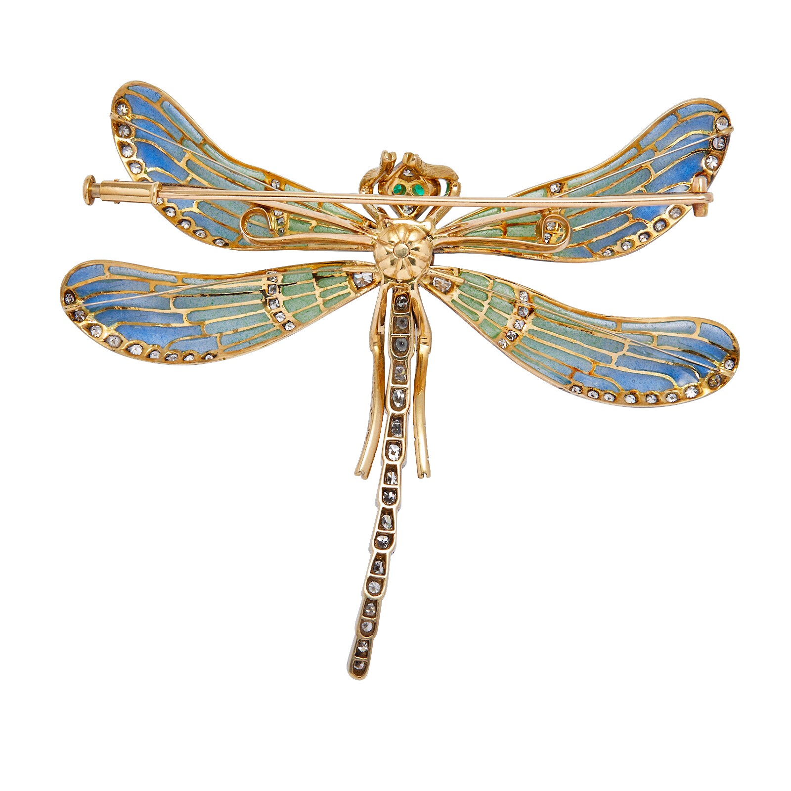 Betteridge 18k Yellow Gold 1.14cttw Diamond and Enamel Dragonfly Brooch