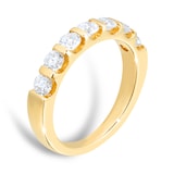 Goldsmiths 18ct Yellow Gold 1.00cttw Diamond Bar Set Eternity Ring - Ring Size N