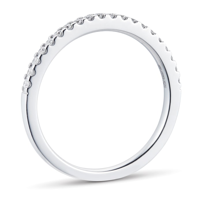 Goldsmiths Brilliant Cut 0.20 Total Carat Weight Diamond Stacking Ring In 18 Carat White Gold