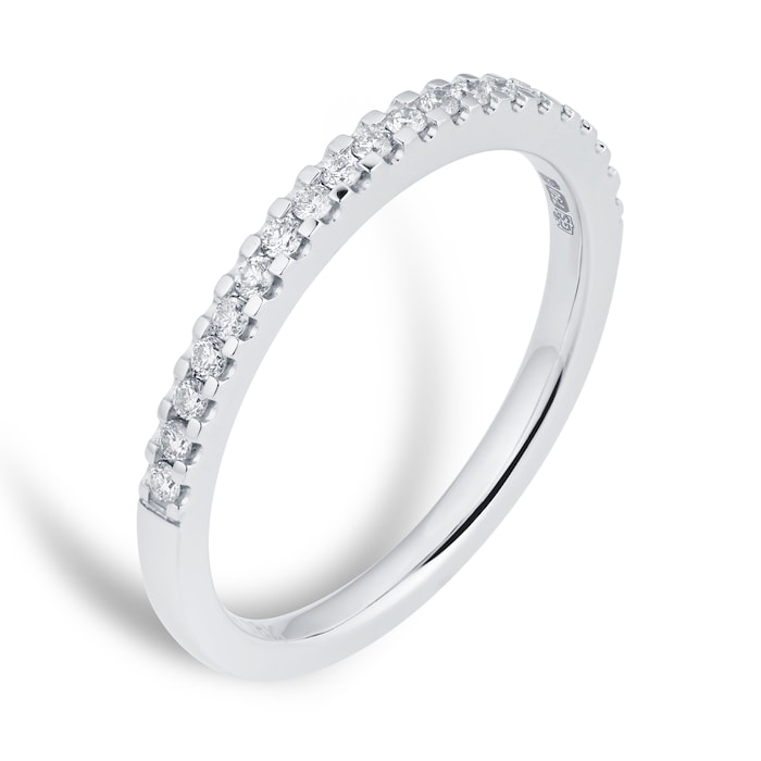 Goldsmiths Brilliant Cut 0.20 Total Carat Weight Diamond Stacking Ring In 18 Carat White Gold