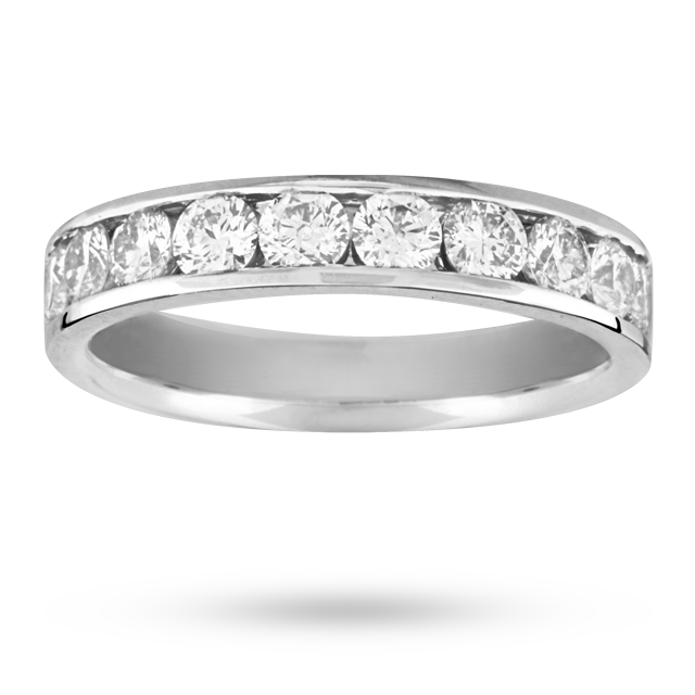 Goldsmiths 1.00 Total Carat Weight Brilliant Cut 10 Stone Diamond Eternity Ring In 18 Carat White Gold