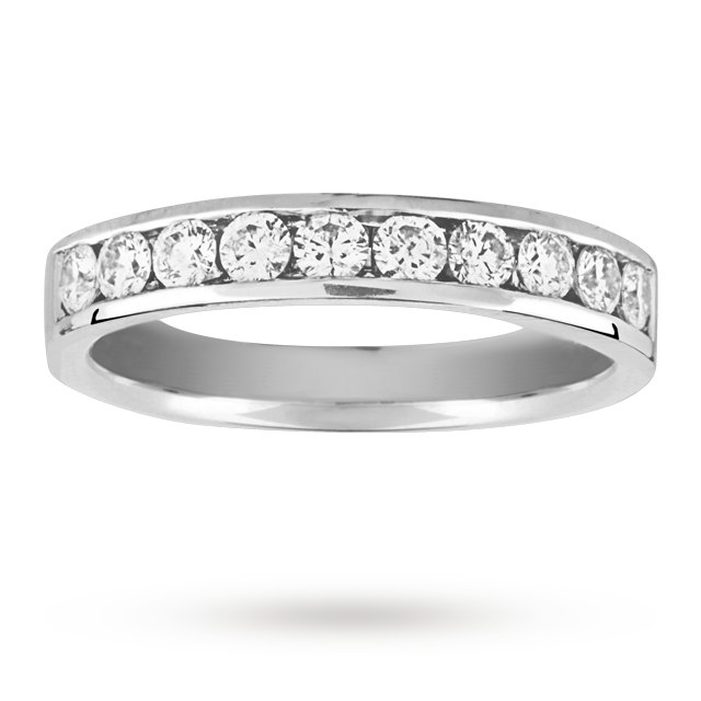 Goldsmiths 0.50 Total Carat Weight Brilliant Cut 10 Stone Diamond Eternity Ring In Platinum