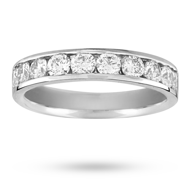 Goldsmiths 1.00 Total Carat Weight Brilliant Cut 10 Stone Diamond Eternity Ring In Platinum Goldsmiths 1.00 Total Carat Weight Brilliant Cut 10 Stone Diamond Eternity Ring In Platinum