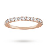 Goldsmiths Brilliant cut 0.66 carat total weight diamond half eternity ring in 9 carat white gold - Ring Size N