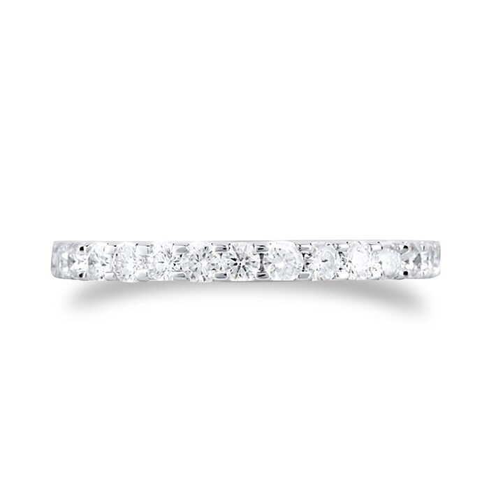 Goldsmiths Brilliant cut 0.66 carat total weight diamond half eternity ring in 9 carat white gold