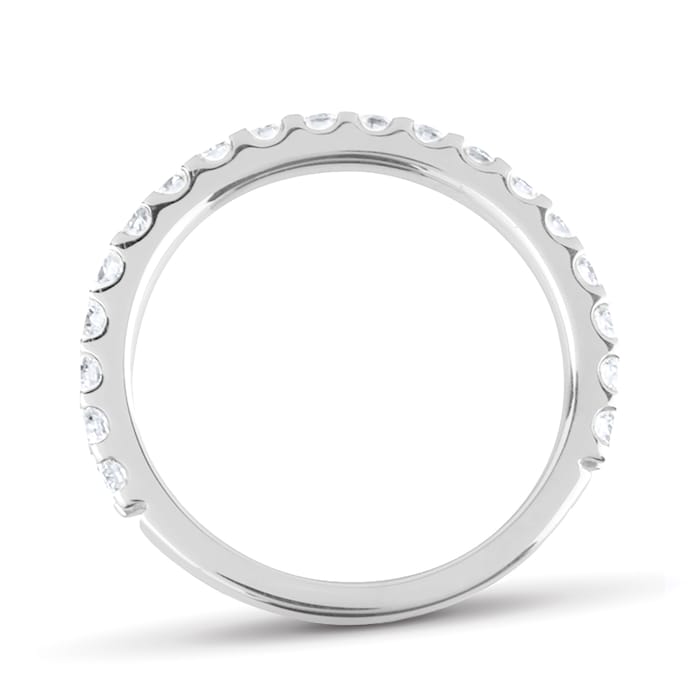 Goldsmiths Brilliant cut 0.66 carat total weight diamond half eternity ring in 9 carat white gold