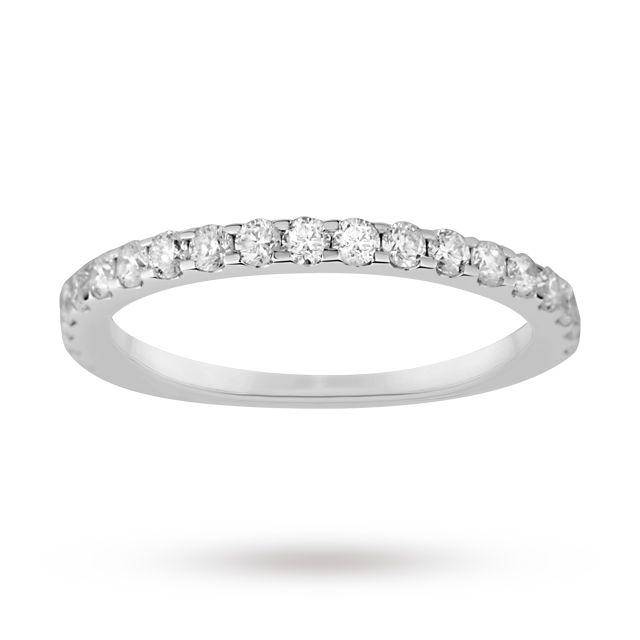 Goldsmiths Brilliant Cut 0.75 Carat Total Weight Diamond Half Eternity Ring In 9 Carat White Gold