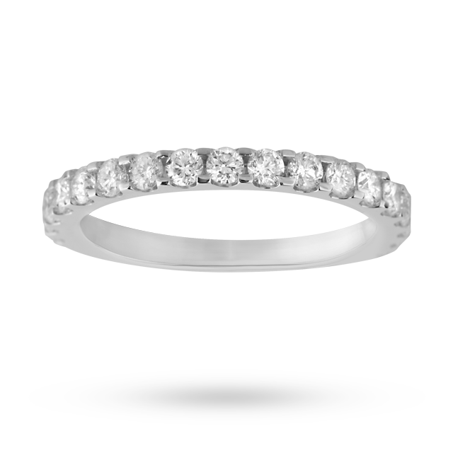 Goldsmiths Brilliant Cut 0.50 Carat Total Weight Diamond Half Eternity Ring In 9 Carat White Gold