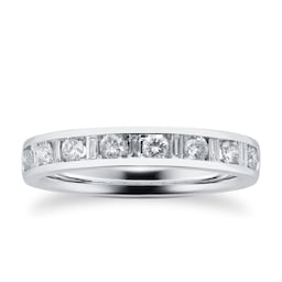 06501687 - Baguette And Brilliant Cut 0.50 Carat Total Weight Diamond Half Eternity Ring In 18 Carat White Gold