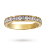 Goldsmiths Baguette And Brilliant Cut 0.50 Carat Total Weight Diamond Half Eternity Ring In 18 Carat Yellow Gold - Ring Size K