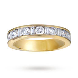 06501714 - Baguette And Brilliant Cut 1.00 Carat Total Weight Diamond Half Eternity Ring In 18 Carat Yellow Gold