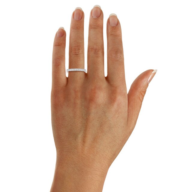 Goldsmiths Brilliant Cut 0.25 Carat Claw Set Half Eternity Ring in 18 Carat White Gold - Ring Size J Goldsmiths Brilliant Cut 0.25 Carat Claw Set Half Eternity Ring in 18 Carat White Gold - Ring Size J