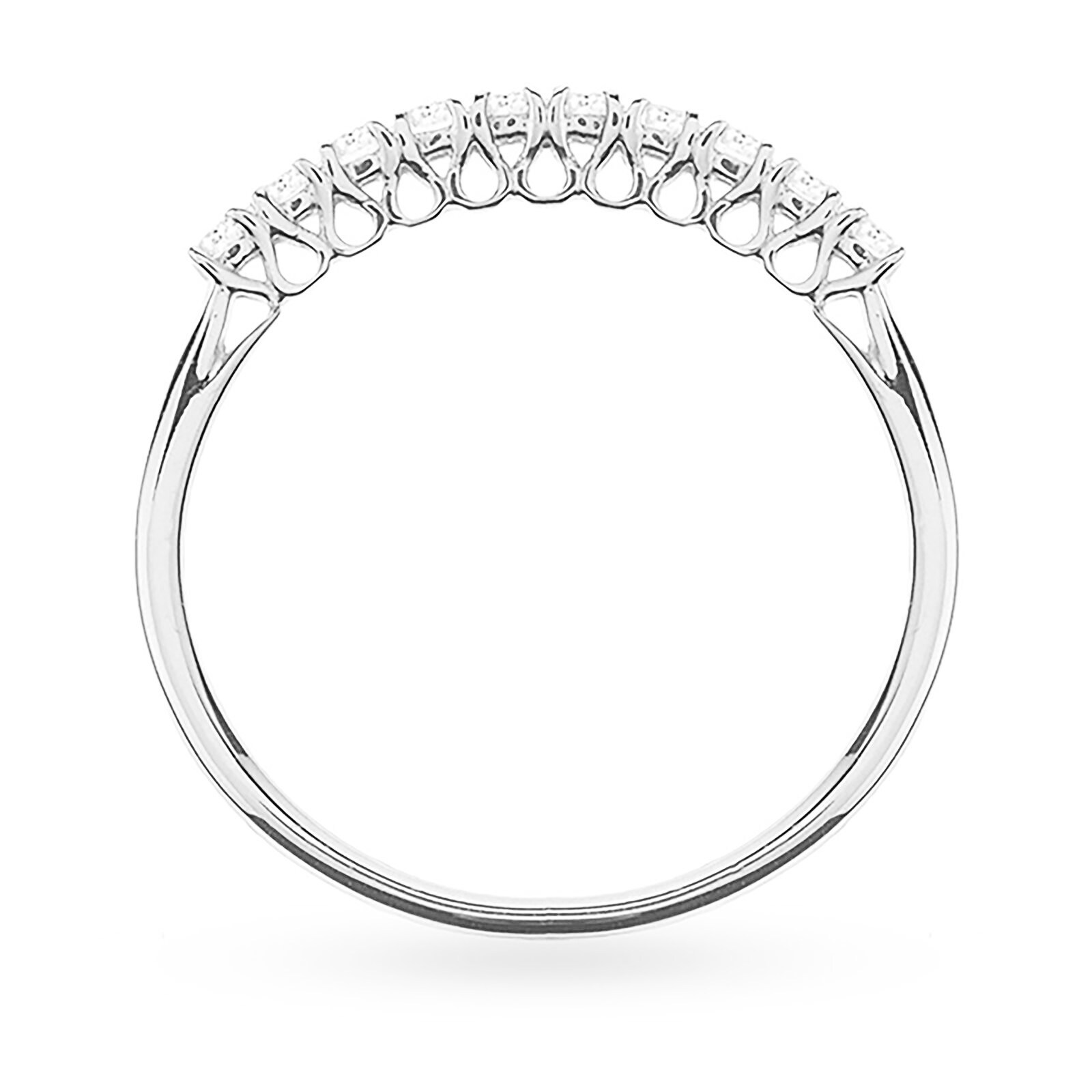 Goldsmiths Brilliant Cut 0.25 Carat Claw Set Half Eternity Ring in 18 Carat White Gold - Ring Size J Goldsmiths Brilliant Cut 0.25 Carat Claw Set Half Eternity Ring in 18 Carat White Gold - Ring Size J