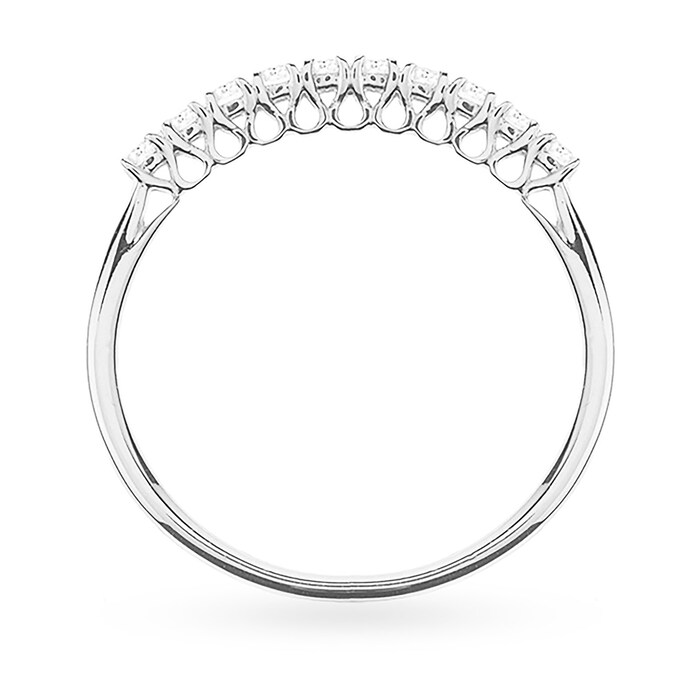 Goldsmiths Brilliant Cut 0.25 Carat Claw Set Half Eternity Ring in 18 Carat White Gold