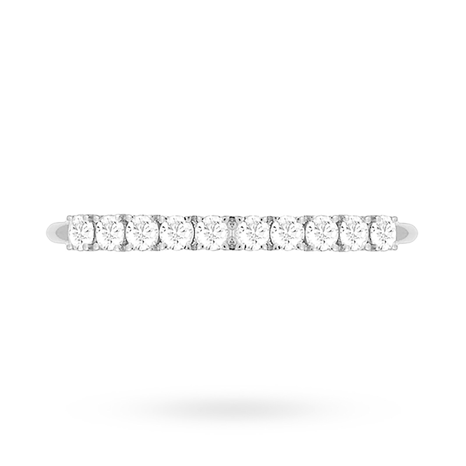 Goldsmiths Brilliant Cut 0.25 Carat Claw Set Half Eternity Ring in 18 Carat White Gold - Ring Size J Goldsmiths Brilliant Cut 0.25 Carat Claw Set Half Eternity Ring in 18 Carat White Gold - Ring Size J